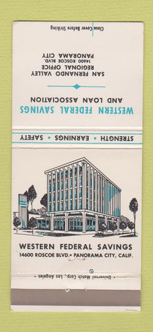 Matchbook Cover - Western Federal Savings Panorama City CA 30 Strike