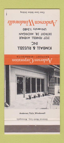 Matchbook Cover - Andersen Windows Kimball Russell Detroit MI 30 Strike