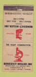 Matchbook Cover - Benedict Miller Steel Treating Lyndhurst NJ WORN 30 Stick