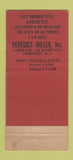 Matchbook Cover - Benedict Miller Steel Treating Lyndhurst NJ WORN 30 Stick