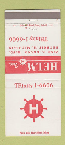 Matchbook Cover - Helm Inc Detroit MI Bindery Imprinting  30 Strike