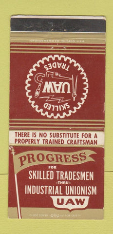 Matchbook Cover - UAW Union Auto Workers Detroit MI WEAR 30 Strike