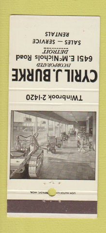 Matchbook Cover - Cyril Burke Inc Detroit MI contractors supply 30 Strike