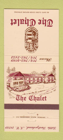 Matchbook Cover - The Chalet Little Switzerland NC 30 Strike
