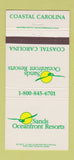 Matchbook Cover - Sands Oceanfront Resorts NC SC 30 Strike