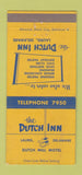 Matchbook Cover - The Dutch Inn Luarel DE Dutch Mill Motel WEAR 30 Strike