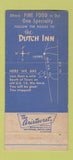 Matchbook Cover - The Dutch Inn Luarel DE Dutch Mill Motel WEAR 30 Strike