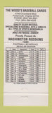 Matchbook Cover Redskins Football Wood's Baseball Cards Portsmouth VA 30 Strike