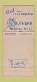 Matchbook Cover - Southern Webbing Mills Greensboro NC 30 Strike