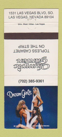 Matchbook Cover - Olympic Garden Strip Club Las Vegas NV girlie 30 Strike