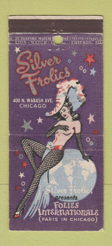 Matchbook Cover - Silver Frolics Chicago IL girlie 21 Strike Feature