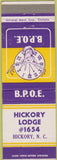 Matchbook Cover - Matchbook Cover Elks Club Hickory NC