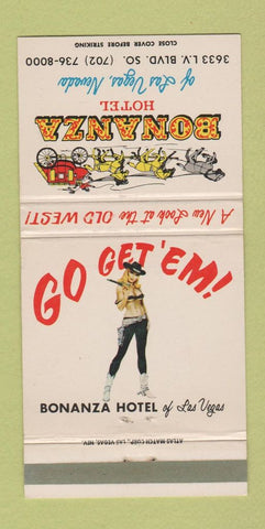 Matchbook Cover - Bonanza Hotel Casino Las Vegas NV girlie 30 Strike