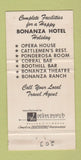 Matchbook Cover - Bonanza Hotel Casino Las Vegas NV girlie 30 Strike