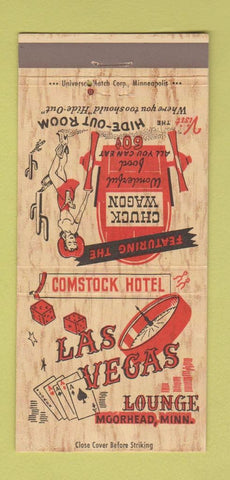 Matchbook Cover - Las Vegas Lounge Moorhead MN girlie 30 Strike