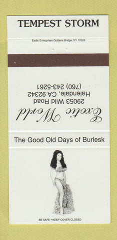 Matchbook Cover - Tempest Storm Halendale CA burlesque girlie 30 Strike