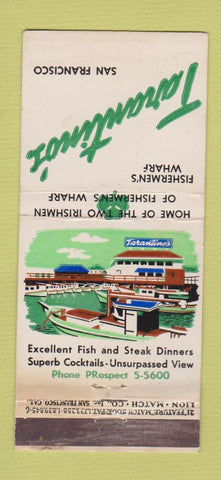 Matchbook Cover - Tarantino's San Francisco CA WEAR 21 Strike Feature