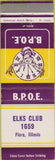 Matchbook Cover - Matchbook Cover Elks Club Flora IL