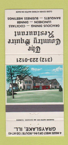 Matchbook Cover - Country Squire Restaurant Grayslake IL WEAR 30 Strike