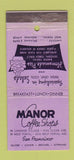 Matchbook Cover - Manor Coffee Shops San Francisco CA 30 Stick