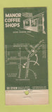 Matchbook Cover - Manor Coffee Shops San Francisco CA 30 Stick