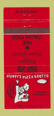 Matchbook Cover - Filippi's Pizza Grotto San Diego CA 30 Strike