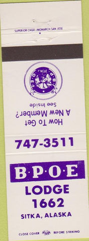 Matchbook Cover - Matchbook Cover Elks Club Sitka AK