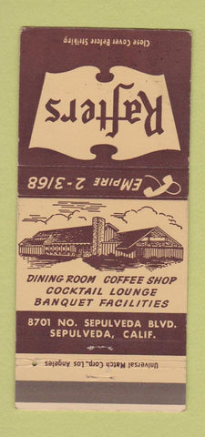 Matchbook Cover - Rafters Restaurant Sepulveda CA 30 Strike