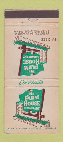 Matchbook Cover - The Farm House Restaurant Bakersfield CA 30 Stick
