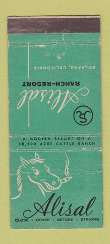 Matchbook Cover - Alisal Ranch Resort Solvang CA WORN 30 Stick