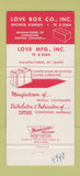 Matchbook Cover - Love Box Company Wichita KS 30 Strike