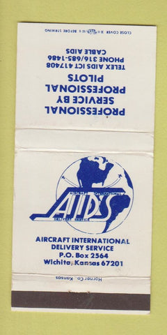 Matchbook Cover - Aircraft International Delivery Wichita KS 30 Strike