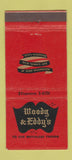 Matchbook Cover - Woody and Eddy's Pasadena CA 21 Strike Feature