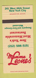 Matchbook Cover - Mamma Leone's New York City restaurant 30 Strike
