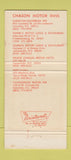 Matchbook Cover - Chason Motor Inns CHAIN 30 Strike