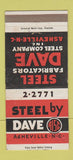 Matchbook Cover - Steel by Dave Asheville NC 30 Strike