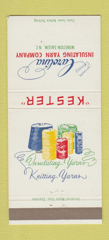 Matchbook Cover - Kester Carolina  Yarn Winston Salem NC 30 Strike