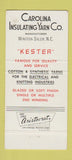 Matchbook Cover - Kester Carolina  Yarn Winston Salem NC 30 Strike
