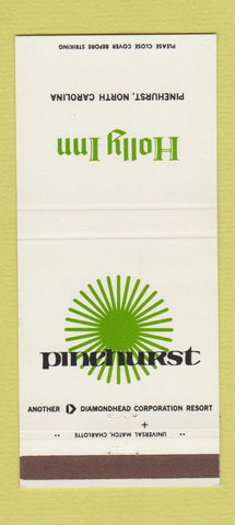 Matchbook Cover - Holly Inn Pinehurst NC 30 Strike