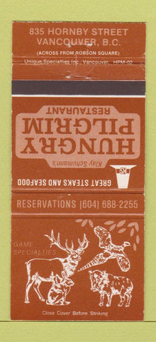 Matchbook Cover - Hungry Pilgrim Klay Schumann's Vancouver BC 30 Strike