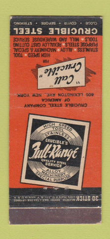 Matchbook Cover - Crucible Steel New York City 30 Stick