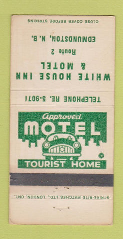 Matchbook Cover - White House Inn Motel Edmunston NB WEAR 30 Strike