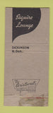 Matchbook Cover - Esquire Lounge Dickinson ND WEAR 30 Strike