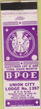 Matchbook Cover - Matchbook Cover Elks Club Union City NJ