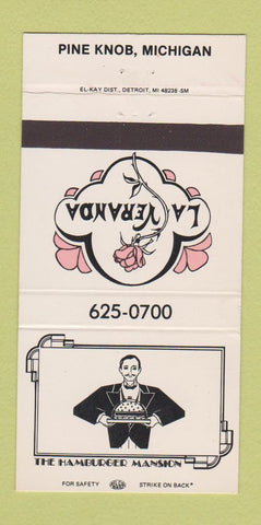 Matchbook Cover - La Veranda Pine Knob MI 30 Strike