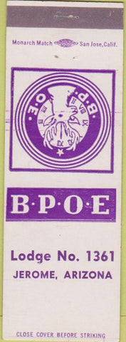 Matchbook Cover - Matchbook Cover Elks Club Jerome AZ
