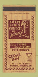 Matchbook Cover - Cedar Inn Romeo MI 30 Strike