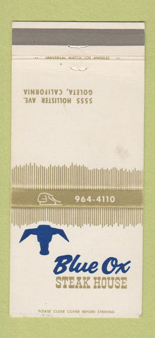 Matchbook Cover - Blue Ox Steak House Goleta CA WEAR 30 Strike