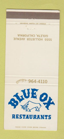 Matchbook Cover - Blue Ox Restaurants Goleta CA 30 Strike