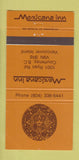 Matchbook Cover - Mexicana Inn Courtenay BC Vancouver Island 30 Strike